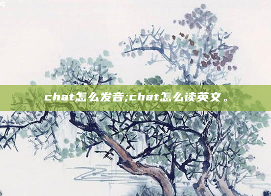 chat怎么发音;chat怎么读英文。