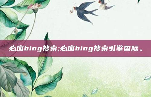 必应bing搜索;必应bing搜索引擎国际。