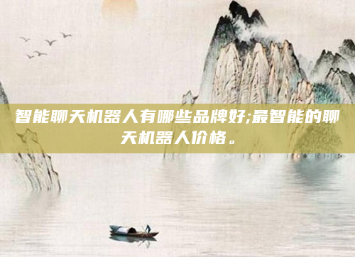 智能聊天机器人有哪些品牌好;最智能的聊天机器人价格。