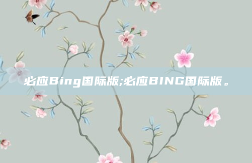 必应Bing国际版;必应BING国际版。