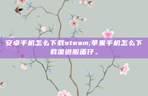 安卓手机怎么下载steam;苹果手机怎么下载渠道服蛋仔。