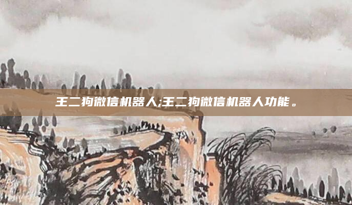 王二狗微信机器人;王二狗微信机器人功能。