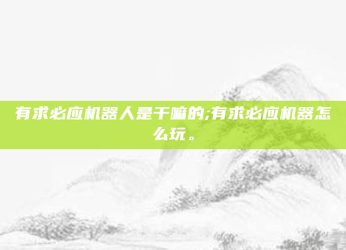 有求必应机器人是干嘛的;有求必应机器怎么玩。