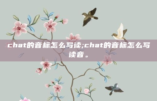 chat的音标怎么写读;chat的音标怎么写读音。
