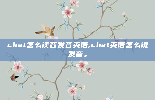chat怎么读音发音英语;chat英语怎么说发音。