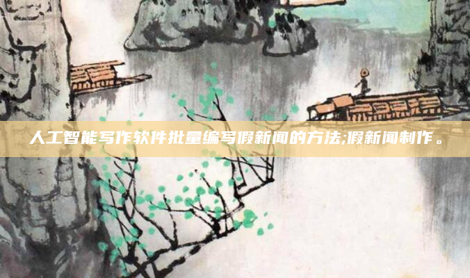 人工智能写作软件批量编写假新闻的方法;假新闻制作。