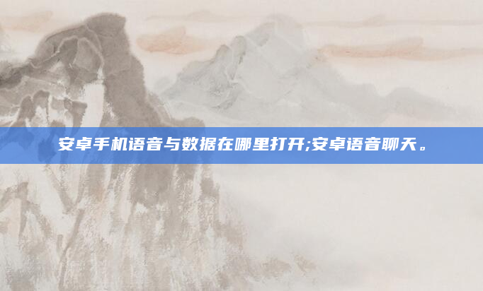 安卓手机语音与数据在哪里打开;安卓语音聊天。