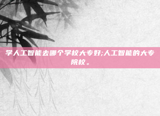 学人工智能去哪个学校大专好;人工智能的大专院校。