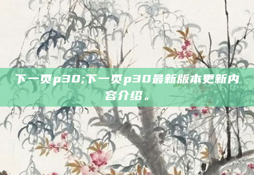 下一页p30;下一页p30最新版本更新内容介绍。