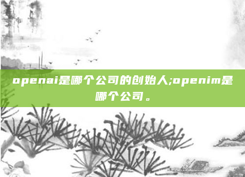 openai是哪个公司的创始人;openim是哪个公司。