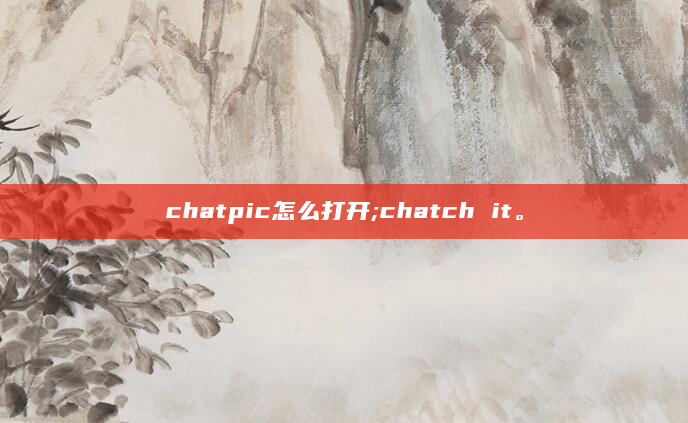 chatpic怎么打开;chatch it。