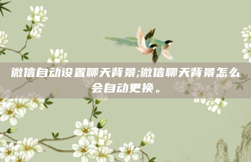 微信自动设置聊天背景;微信聊天背景怎么会自动更换。