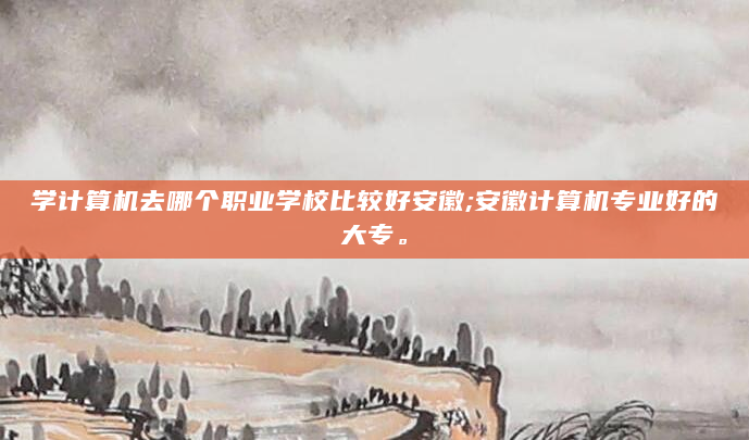 学计算机去哪个职业学校比较好安徽;安徽计算机专业好的大专。