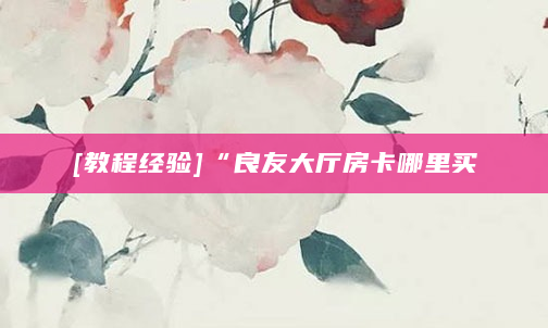 [教程经验]“良友大厅房卡哪里买