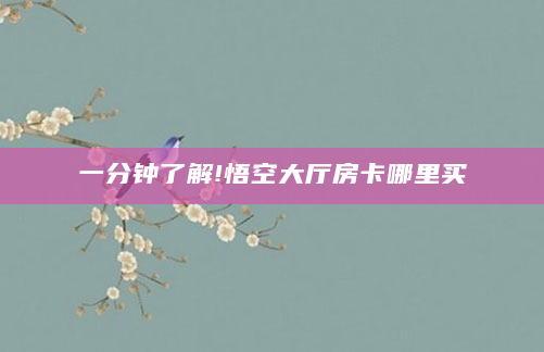 一分钟了解!悟空大厅房卡哪里买