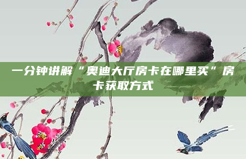一分钟讲解“奥迪大厅房卡在哪里买”房卡获取方式