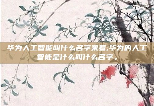 华为人工智能叫什么名字来着;华为的人工智能是什么叫什么名字。