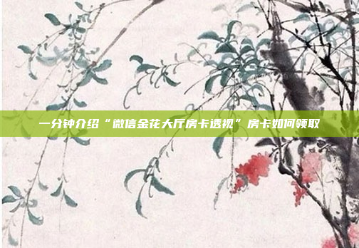 一分钟介绍“微信金花大厅房卡透视”房卡如何领取
