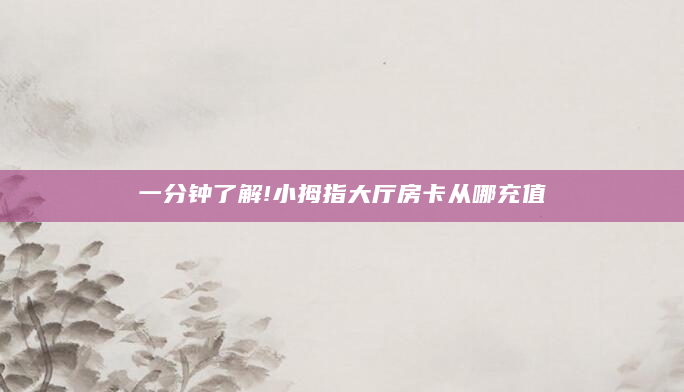 一分钟了解!小拇指大厅房卡从哪充值