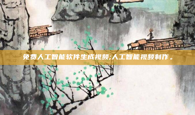 免费人工智能软件生成视频;人工智能视频制作。