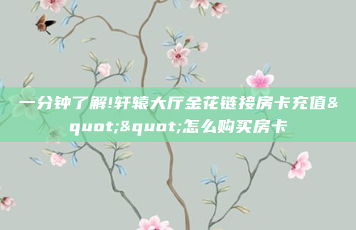 一分钟了解!轩辕大厅金花链接房卡充值""怎么购买房卡
