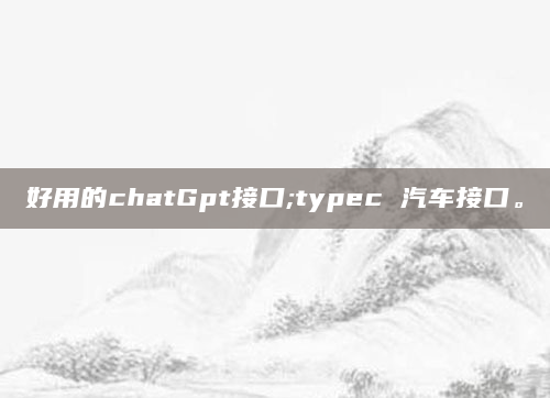 好用的chatGpt接口;typec 汽车接口。