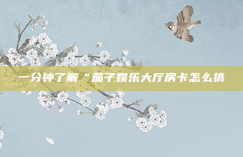 一分钟了解“茄子娱乐大厅房卡怎么搞
