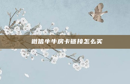 微信牛牛房卡链接怎么买