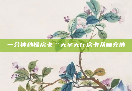 一分钟秒懂房卡“大圣大厅房卡从哪充值