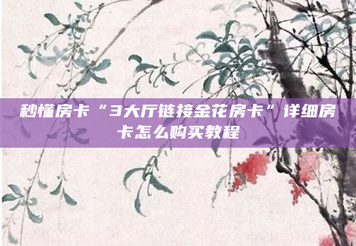 秒懂房卡“3大厅链接金花房卡”详细房卡怎么购买教程