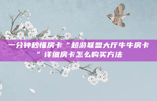 一分钟秒懂房卡“超游联盟大厅牛牛房卡”详细房卡怎么购买方法