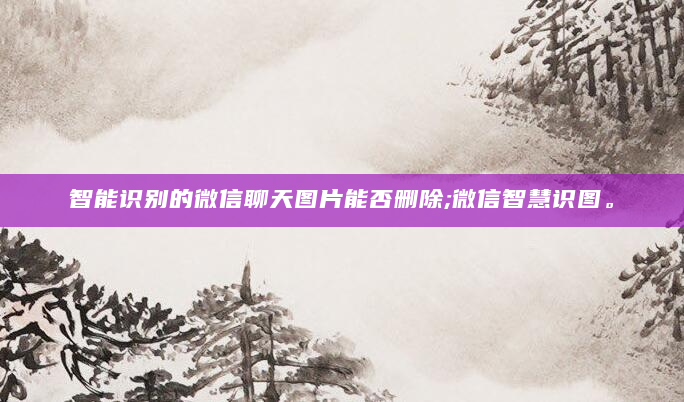 智能识别的微信聊天图片能否删除;微信智慧识图。