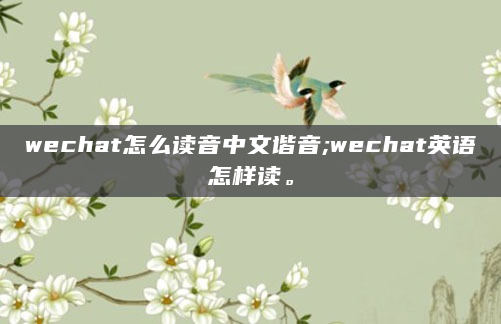 wechat怎么读音中文谐音;wechat英语怎样读。