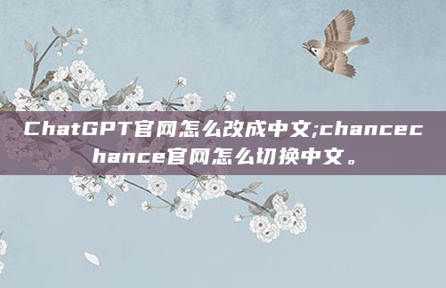 ChatGPT官网怎么改成中文;chancechance官网怎么切换中文。