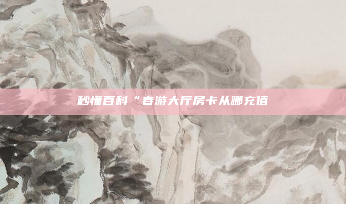 秒懂百科“春游大厅房卡从哪充值