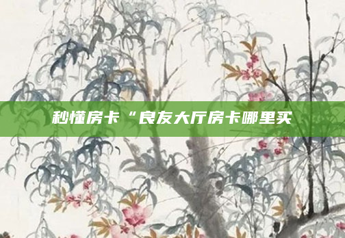 秒懂房卡“良友大厅房卡哪里买