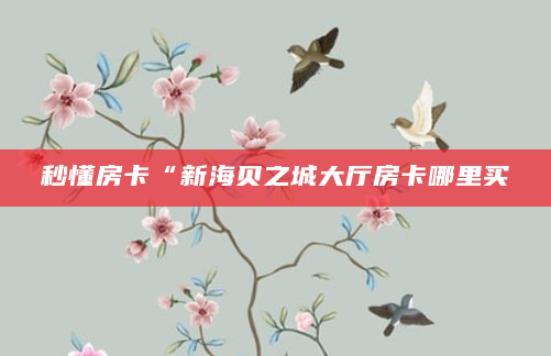 秒懂房卡“新海贝之城大厅房卡哪里买