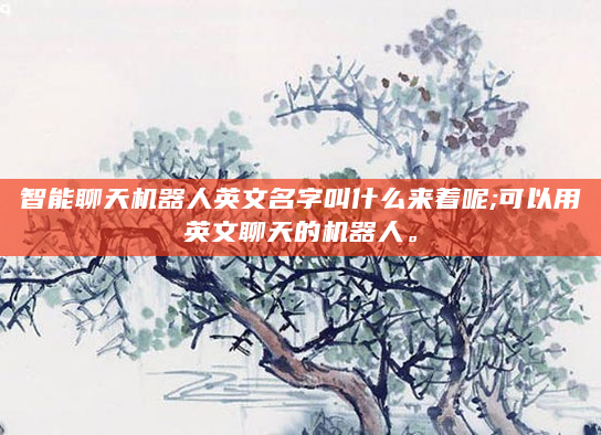 智能聊天机器人英文名字叫什么来着呢;可以用英文聊天的机器人。
