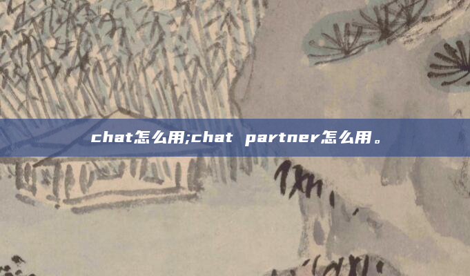 chat怎么用;chat partner怎么用。