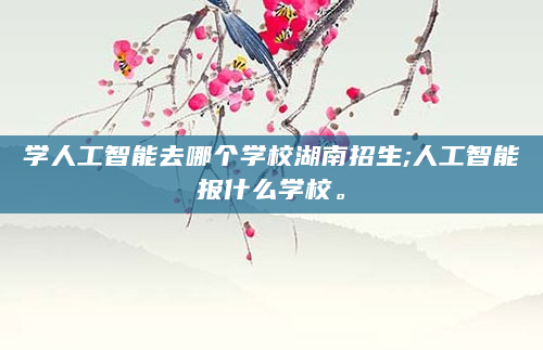 学人工智能去哪个学校湖南招生;人工智能报什么学校。