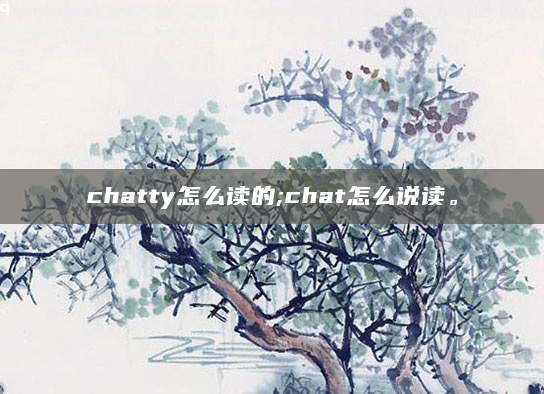 chatty怎么读的;chat怎么说读。