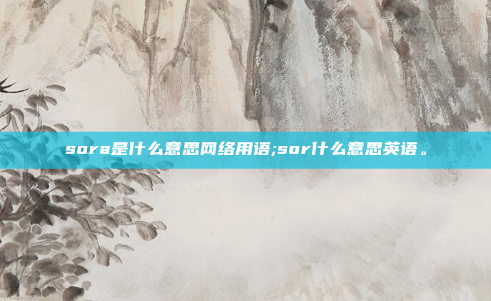 sora是什么意思网络用语;sor什么意思英语。