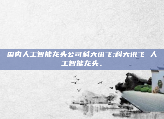 国内人工智能龙头公司科大讯飞;科大讯飞 人工智能龙头。