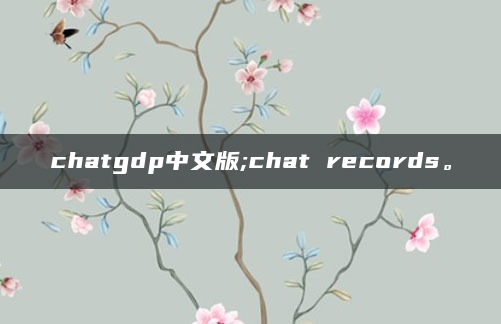 chatgdp中文版;chat records。