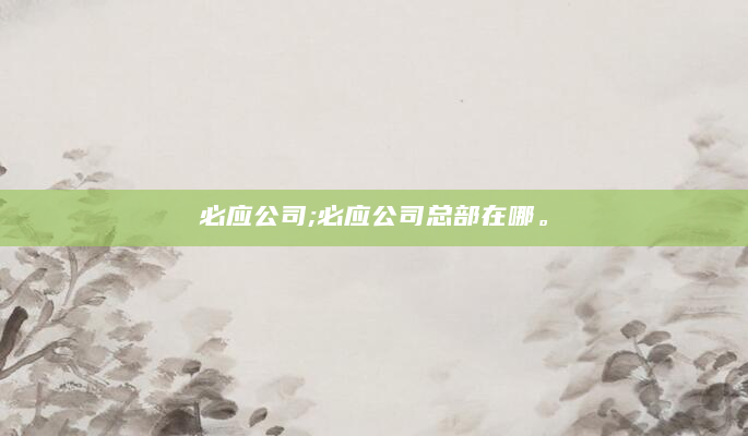 必应公司;必应公司总部在哪。